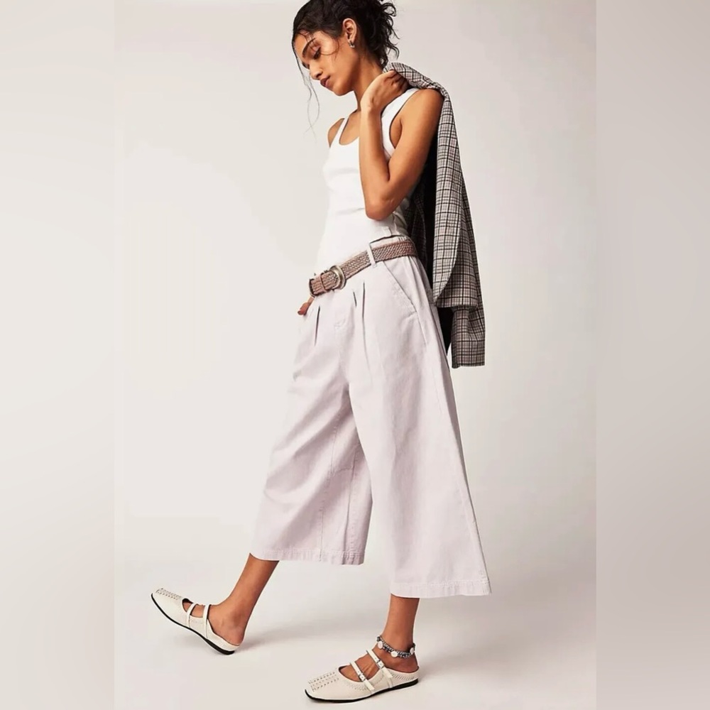 FREE PEOPLE Hard Rain Gaucho Pants / Lilac size 2